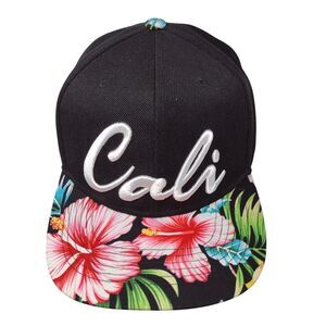 Cali Snapback Hat Multi OSFA Adjustable Floral Hawaiian Embroidered